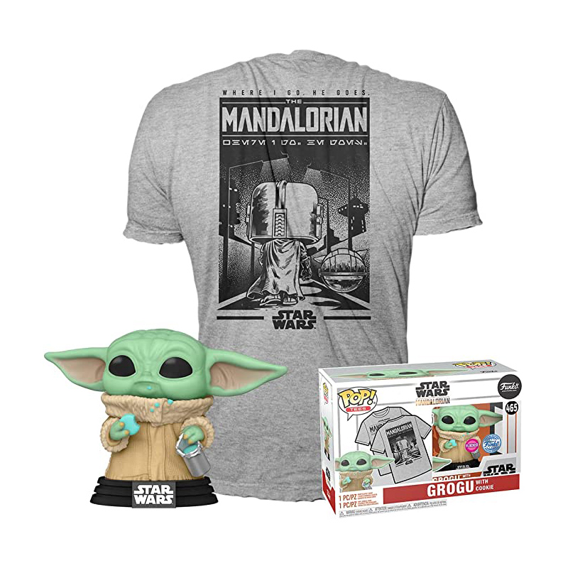Boxed POP&Tee: The Mandalorian - Grogu with Cookies
